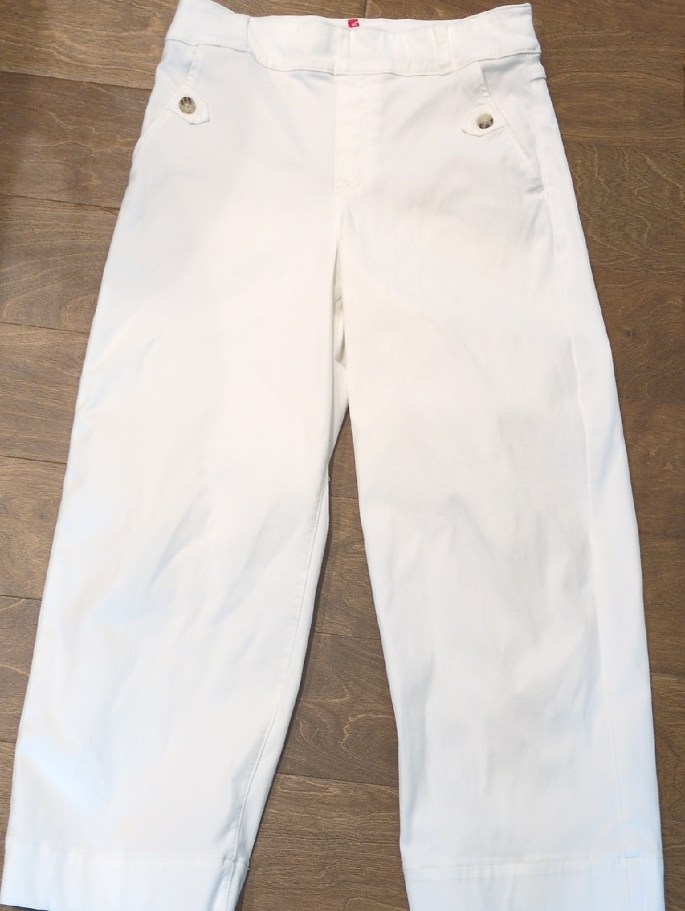 Spanx White Cropped Wide-Leg Pants